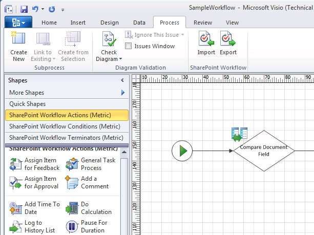 Screen_Visio_SharePoint_Workflow SharePoint-Worflow-Design in Visio 2010