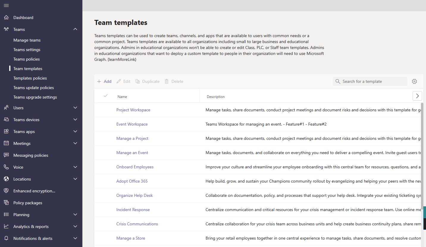 Mit dem Teams Templates steht in Microsoft Teams eine Vorlagen-Technologie zur Verfügung, die das Einrichten von eigenen Teams-Vorlagen ermöglicht.